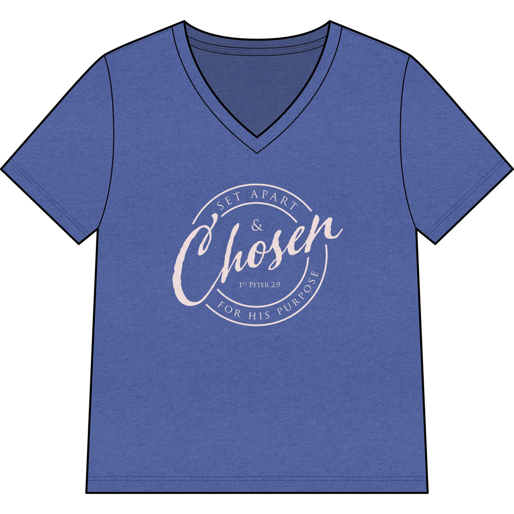 Chosen — Pale Pink — Christian Women's V-Neck Tee
