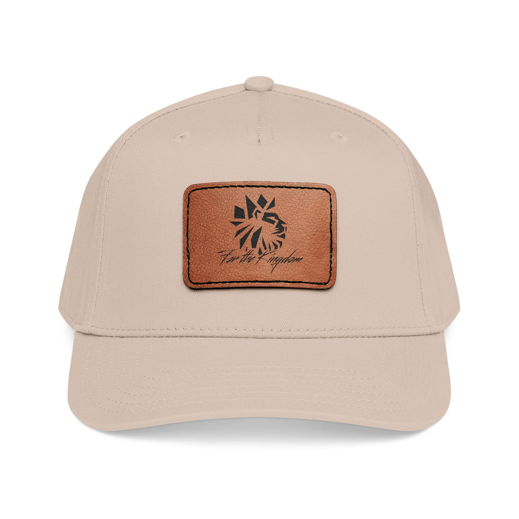 FTK Lion of Judah Leather Patch Baseball Cap — Mid Profile Rustic Outdoor Hat with Rectangle Patch