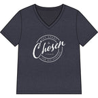 Chosen — WHITE — Christian Women's V-Neck Tee