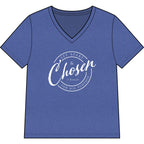Chosen — WHITE — Christian Women's V-Neck Tee