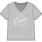 Chosen — WHITE — Christian Women's V-Neck Tee