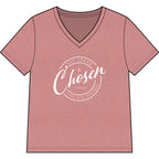 Chosen — WHITE — Christian Women's V-Neck Tee
