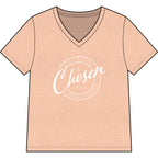 Chosen — WHITE — Christian Women's V-Neck Tee