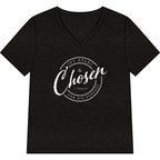 Chosen — WHITE — Christian Women's V-Neck Tee