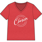 Chosen — WHITE — Christian Women's V-Neck Tee