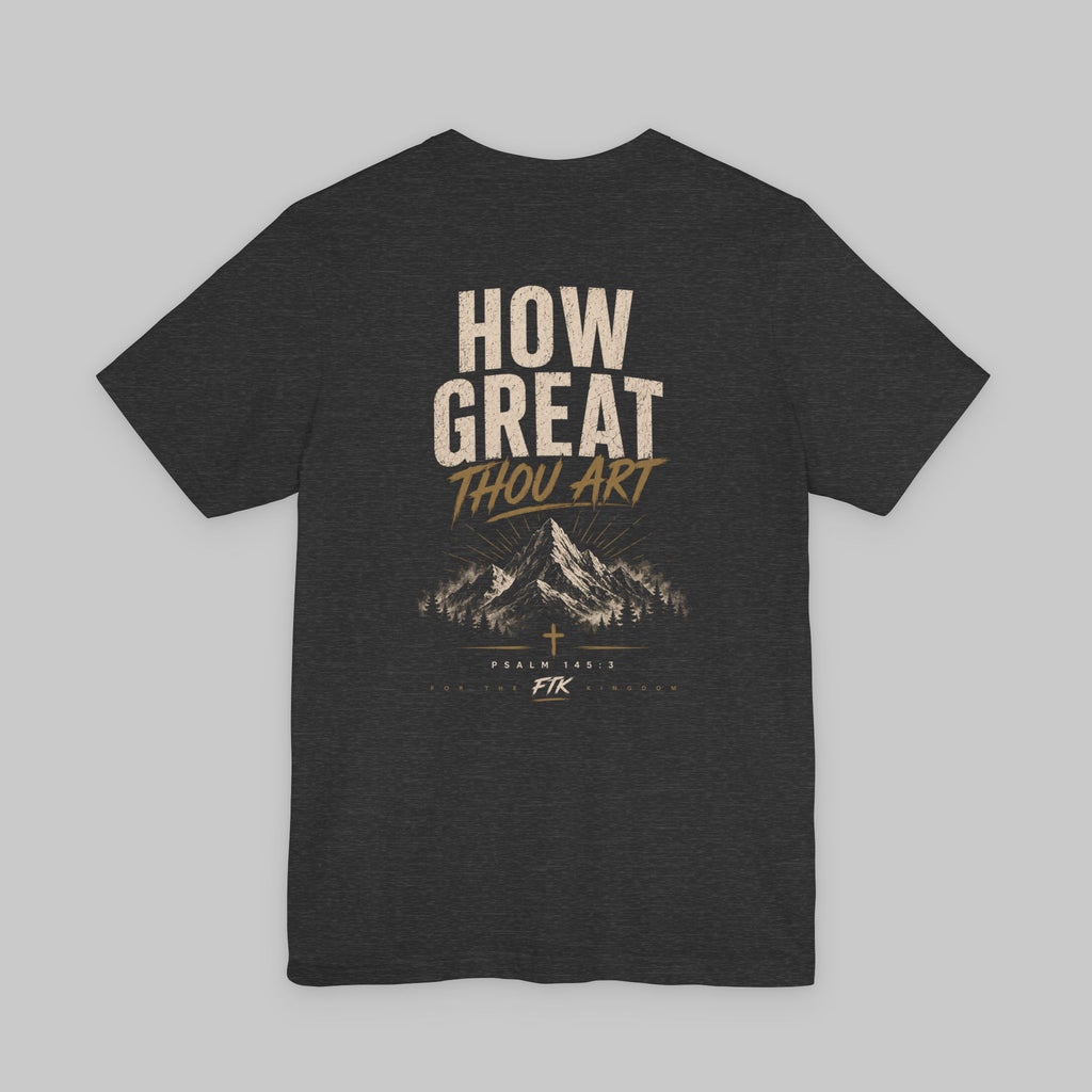 How Great Thou Art T-Shirt — Christian Cross & Mountain Worship Tee