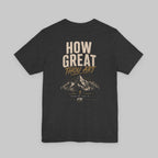 How Great Thou Art T-Shirt — Christian Cross & Mountain Worship Tee