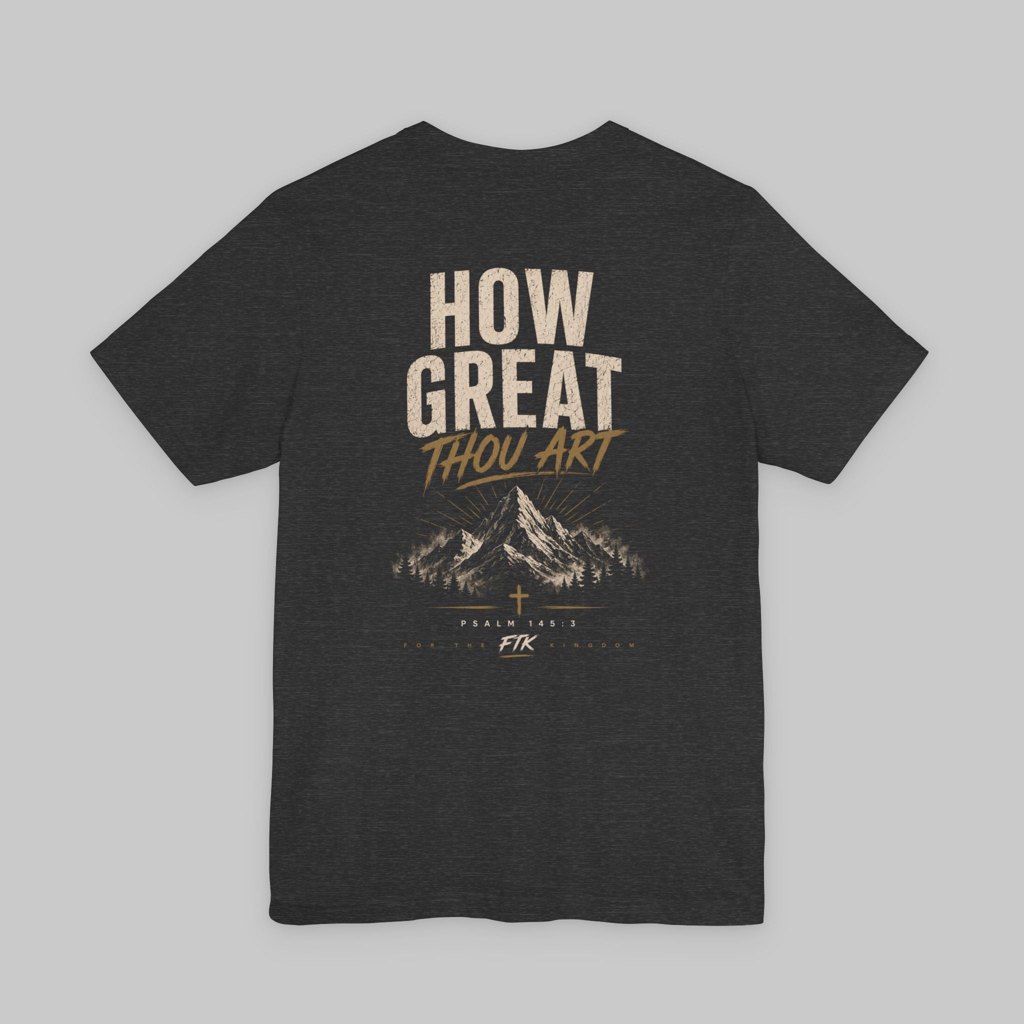 How Great Thou Art T-Shirt — Christian Cross & Mountain Worship Tee