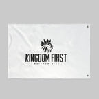 Kingdom First Double-Sided Flag — Matthew 6:33 Inspirational Church Banner