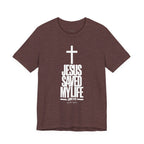 Jesus Saved My Life Light Pallete Tee — Christian Cross Faith Shirt (John 3:16)