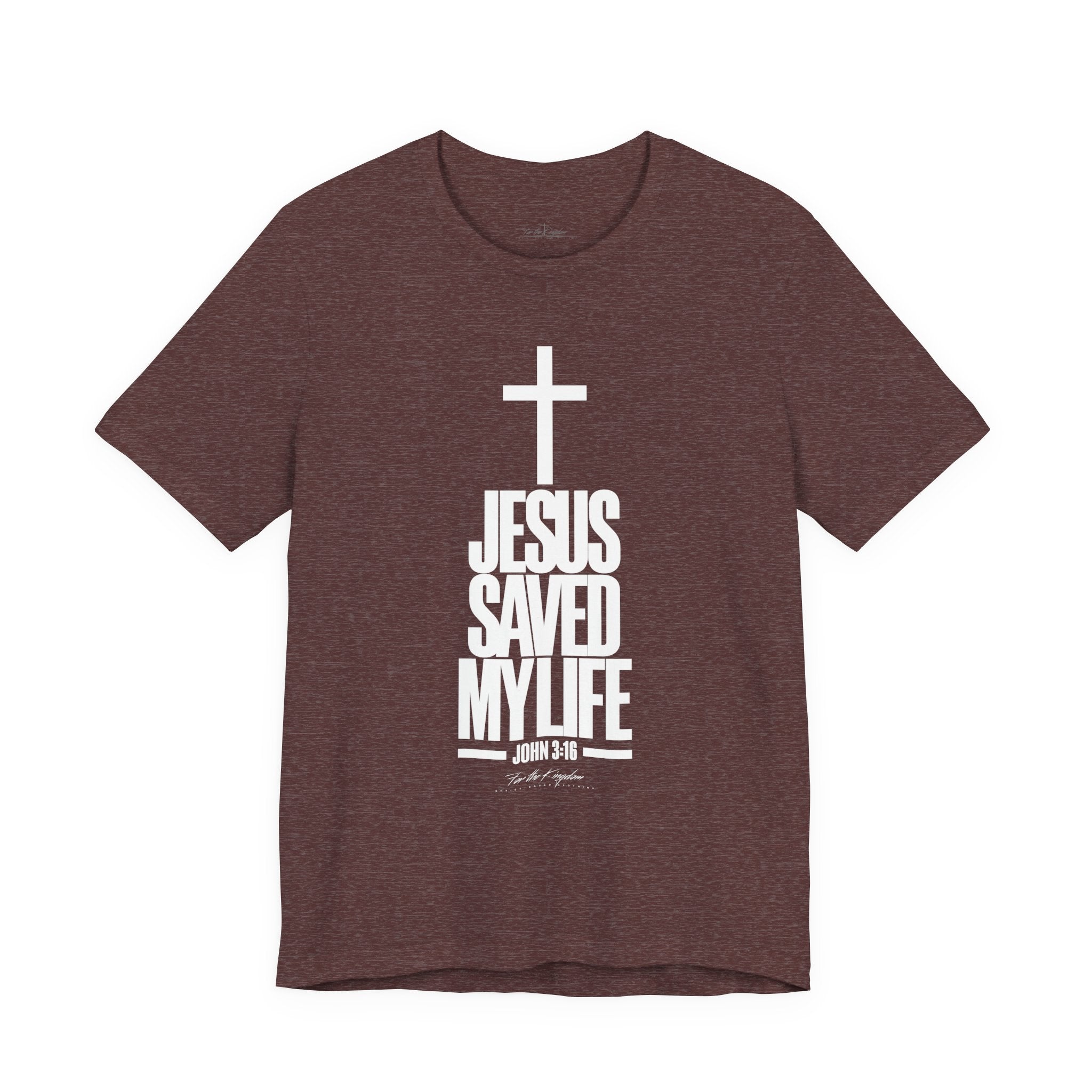 Jesus Saved My Life Light Pallete Tee — Christian Cross Faith Shirt (John 3:16)