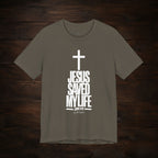 Jesus Saved My Life Light Pallete Tee — Christian Cross Faith Shirt (John 3:16)