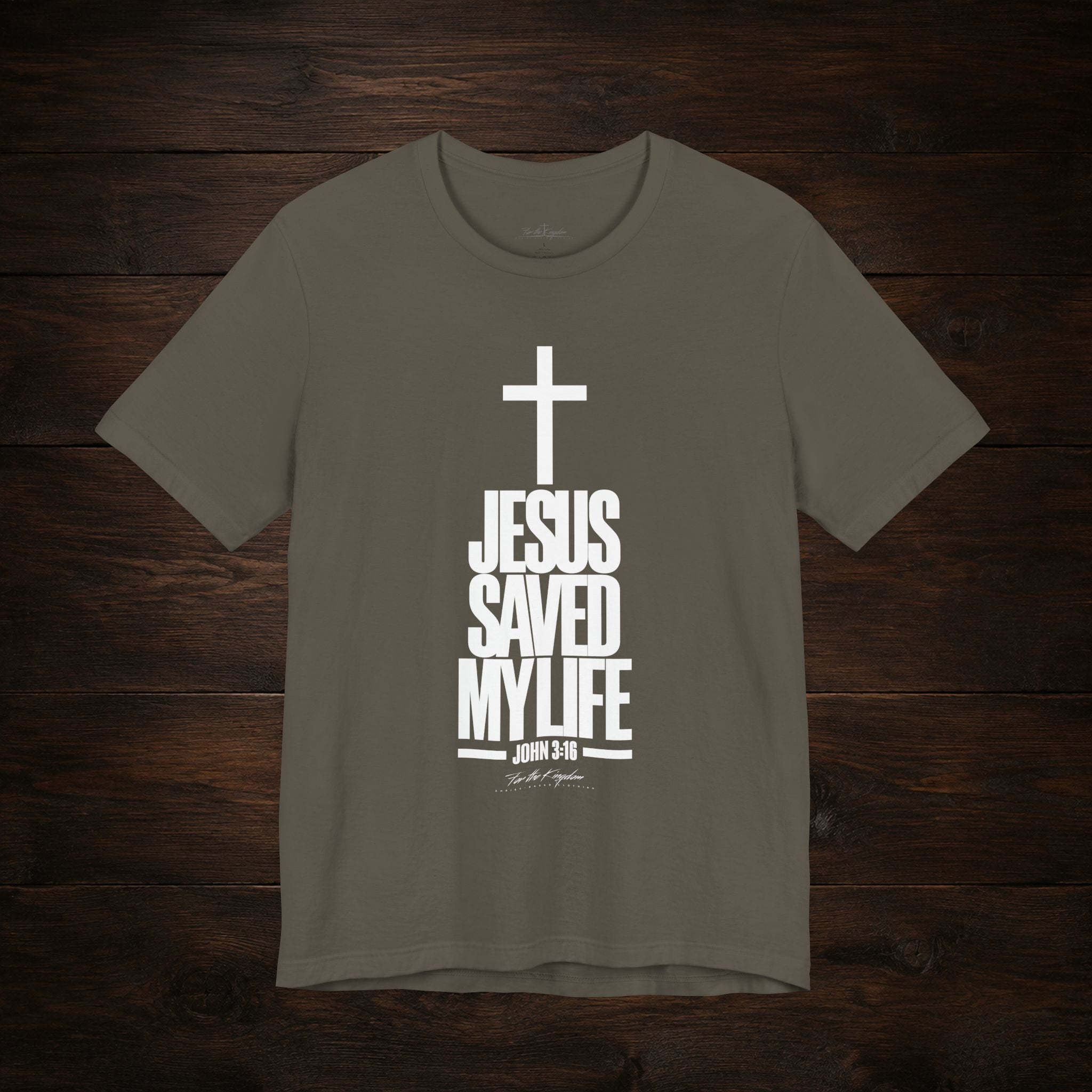 Jesus Saved My Life Light Pallete Tee — Christian Cross Faith Shirt (John 3:16)