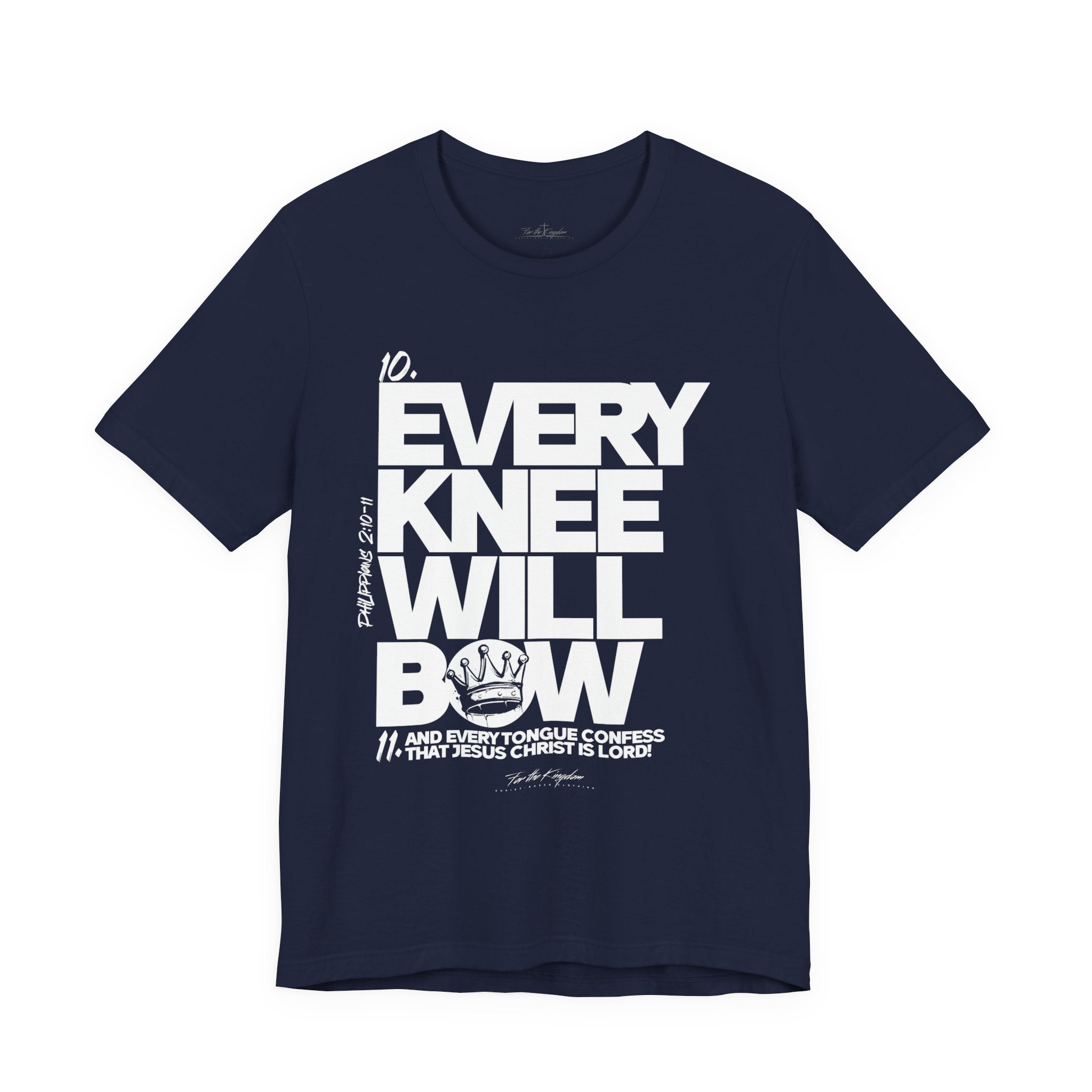 Every Knee Will Bow Light Palette Tee — Christian Faith Graphic T-Shirt