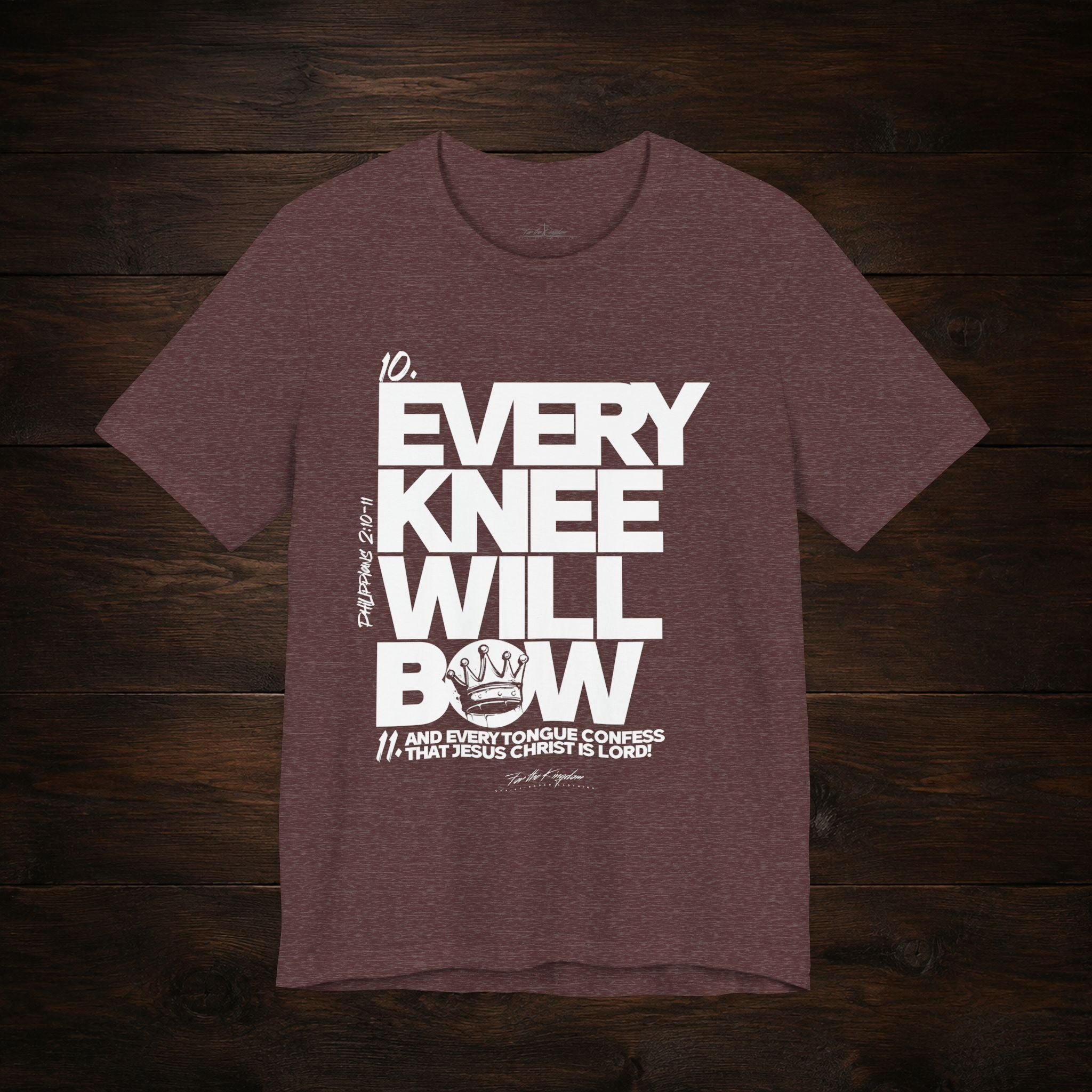 Every Knee Will Bow Light Palette Tee — Christian Faith Graphic T-Shirt