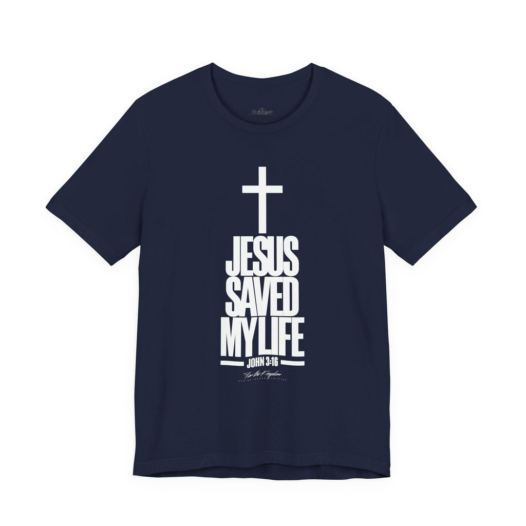 Jesus Saved My Life Light Pallete Tee — Christian Cross Faith Shirt (John 3:16)