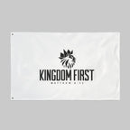 Kingdom First Double-Sided Flag — Matthew 6:33 Inspirational Church Banner
