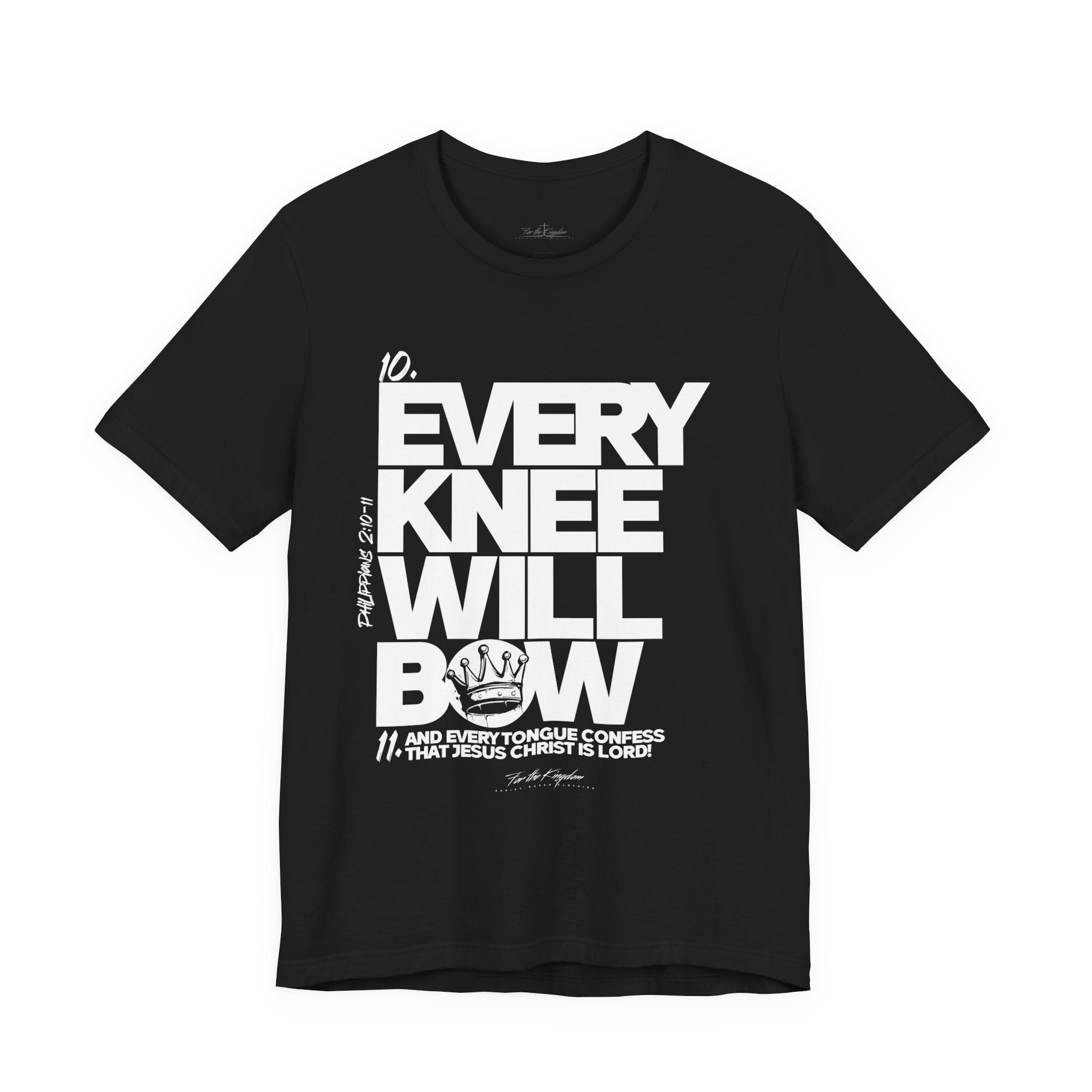 Every Knee Will Bow Light Palette Tee — Christian Faith Graphic T-Shirt