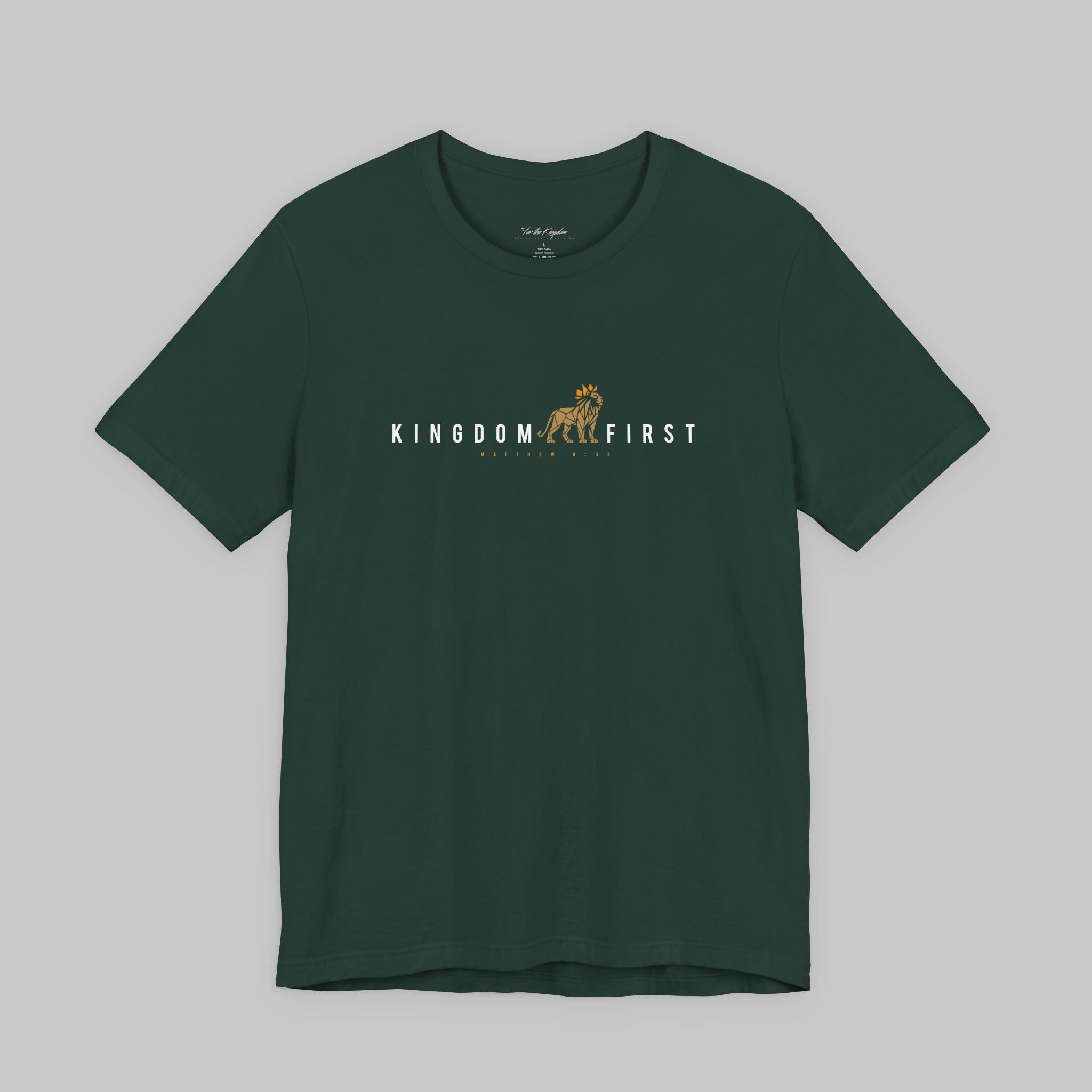 Kingdom First Lion Tee – Faith-Based Graphic T-Shirt