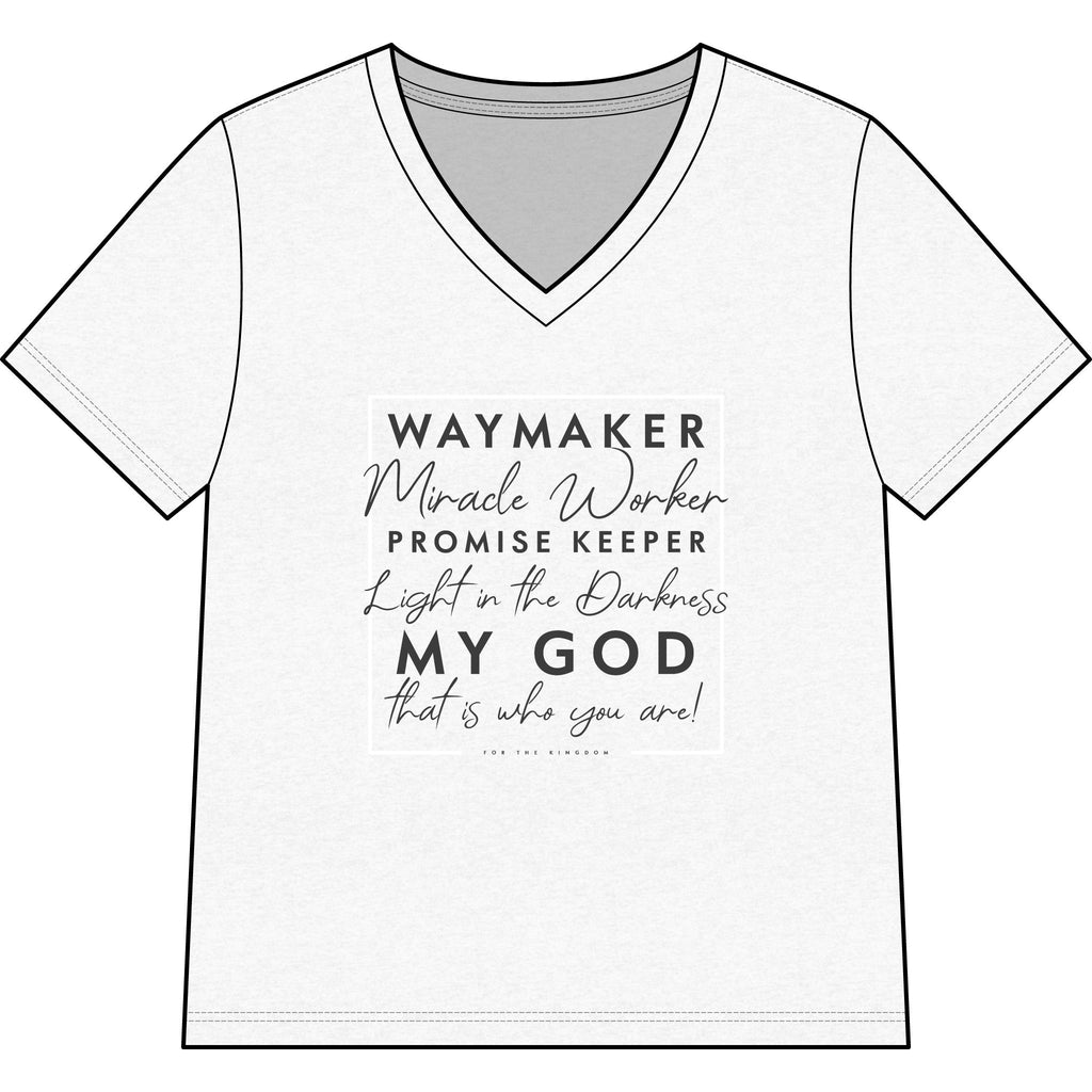 Copy of Waymaker Faith V-Neck Tee — "Waymaker, Miracle Worker" Christian Shirt