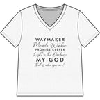 Copy of Waymaker Faith V-Neck Tee — "Waymaker, Miracle Worker" Christian Shirt