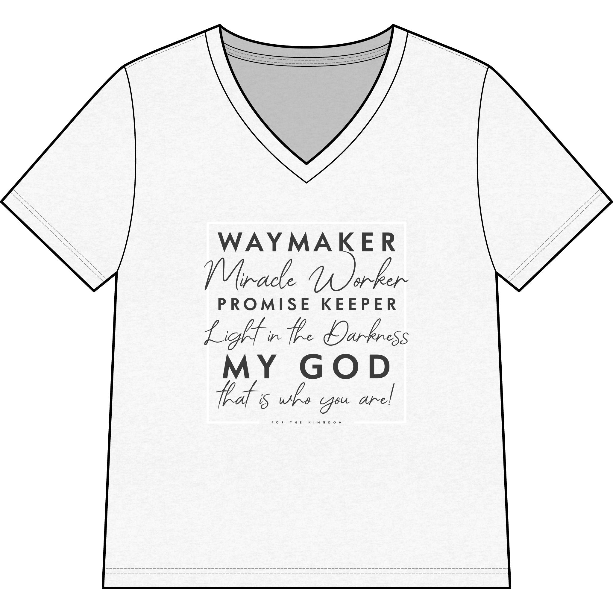 Copy of Waymaker Faith V-Neck Tee — "Waymaker, Miracle Worker" Christian Shirt