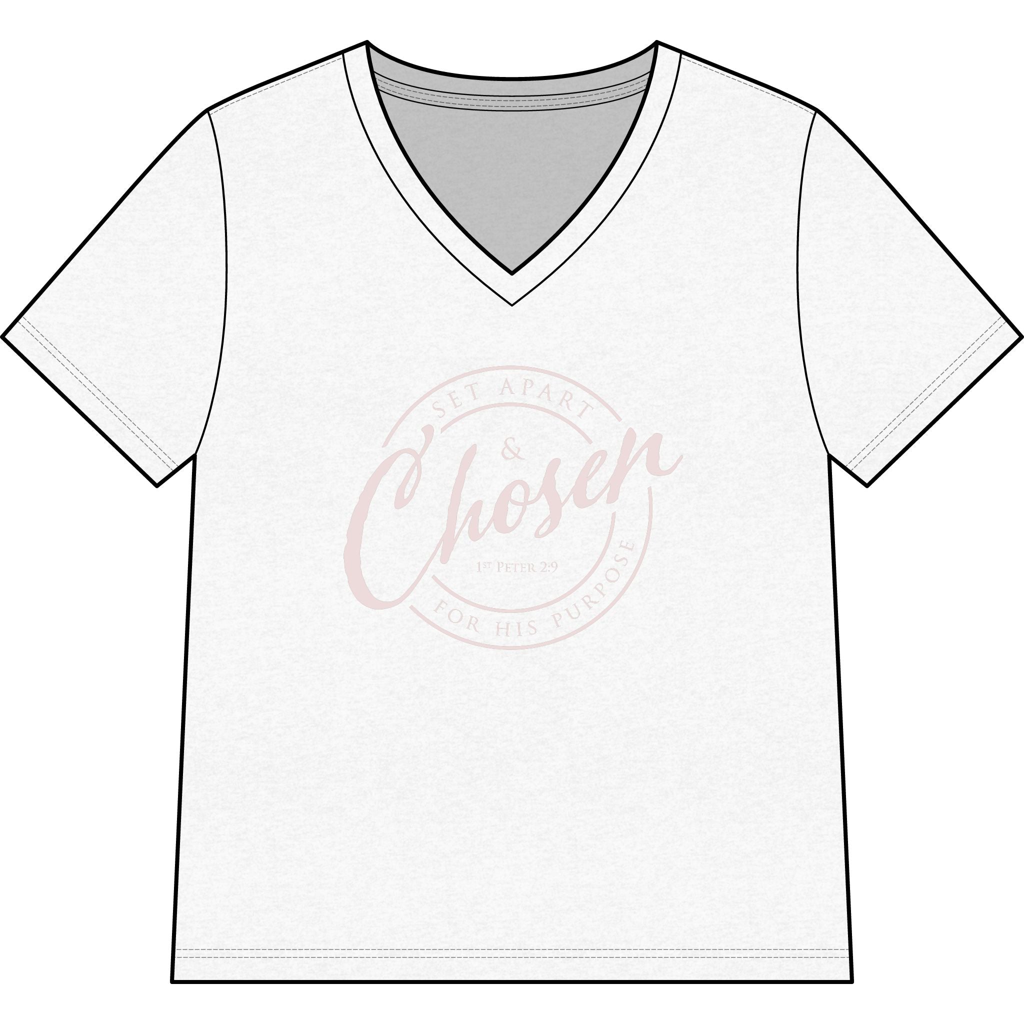 Chosen — Pale Pink — Christian Women's V-Neck Tee