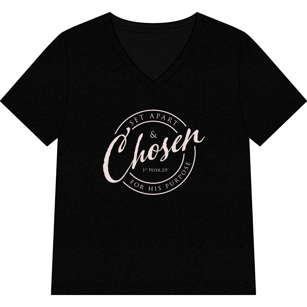 Chosen — Pale Pink — Christian Women's V-Neck Tee