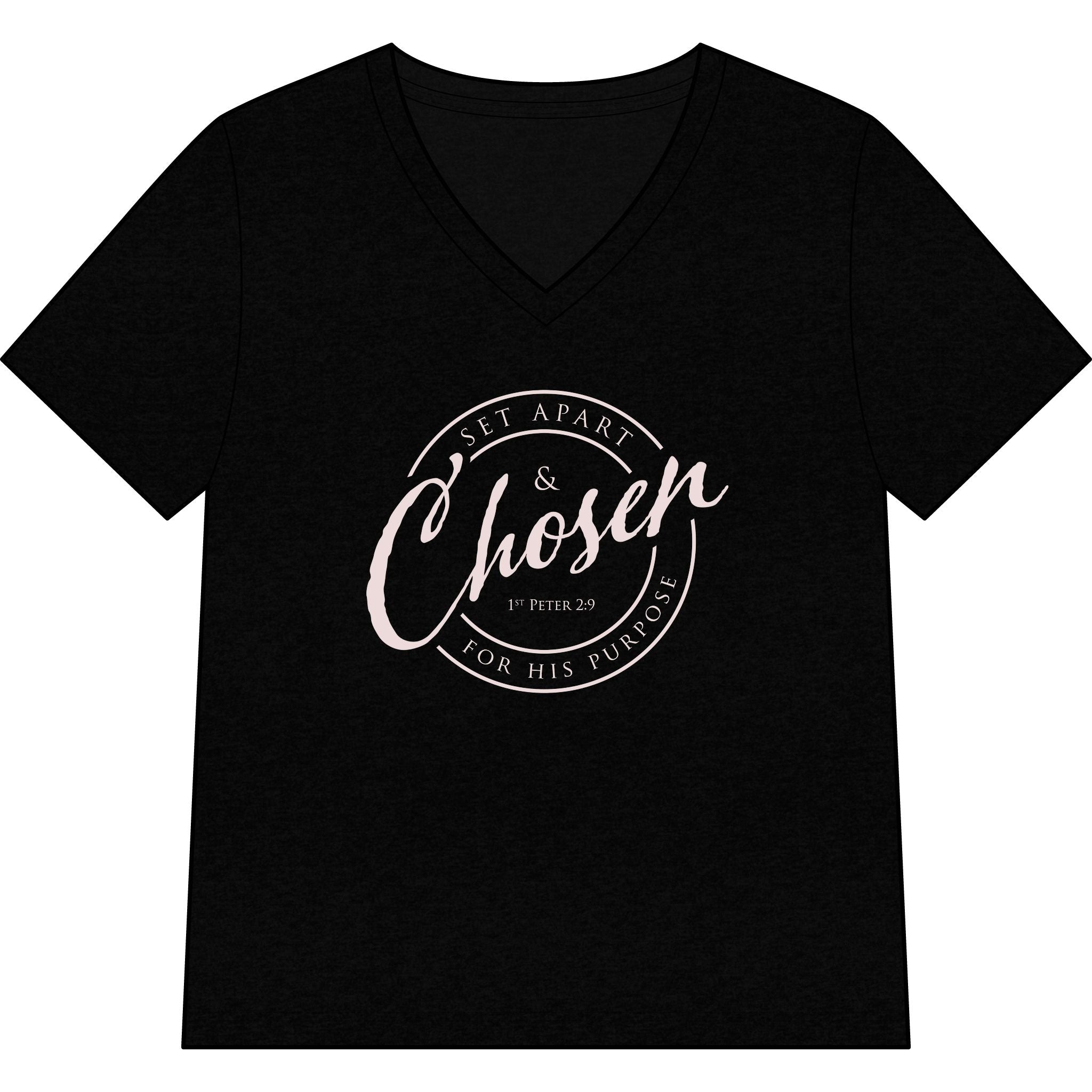 Chosen — Pale Pink — Christian Women's V-Neck Tee