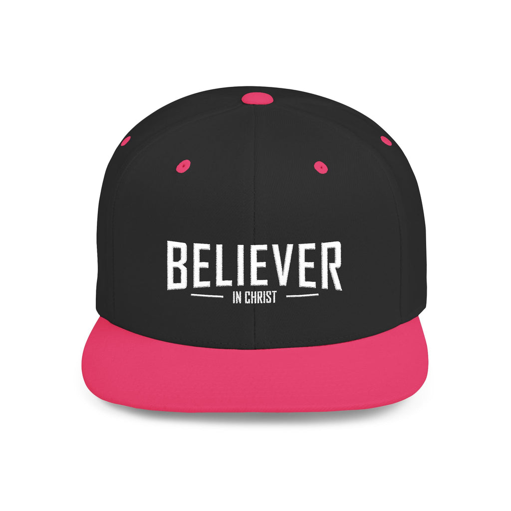 Believer Flat Bill Snapback Hat — Bold Faith Statement Cap
