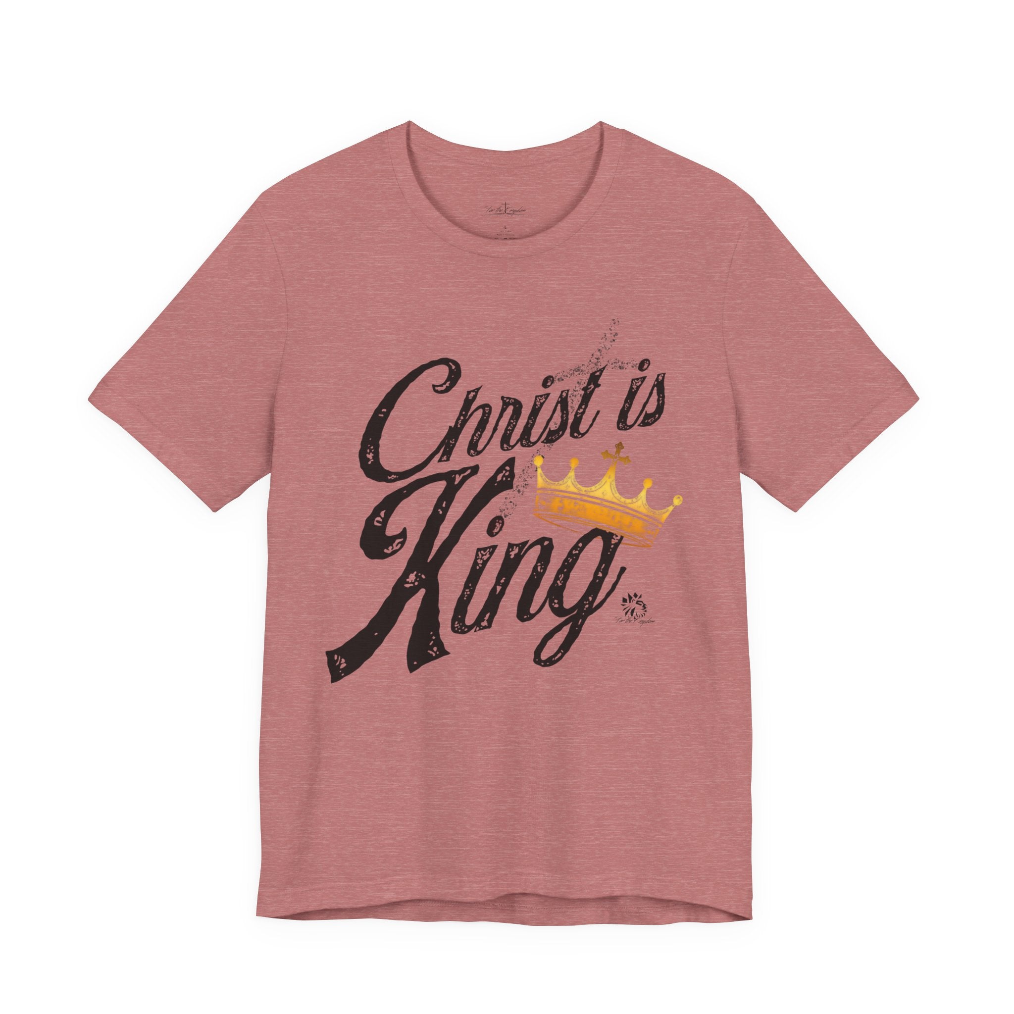 Christ Is King Tee Dark Pallete — Christian Faith Shirt with Crown Graphic