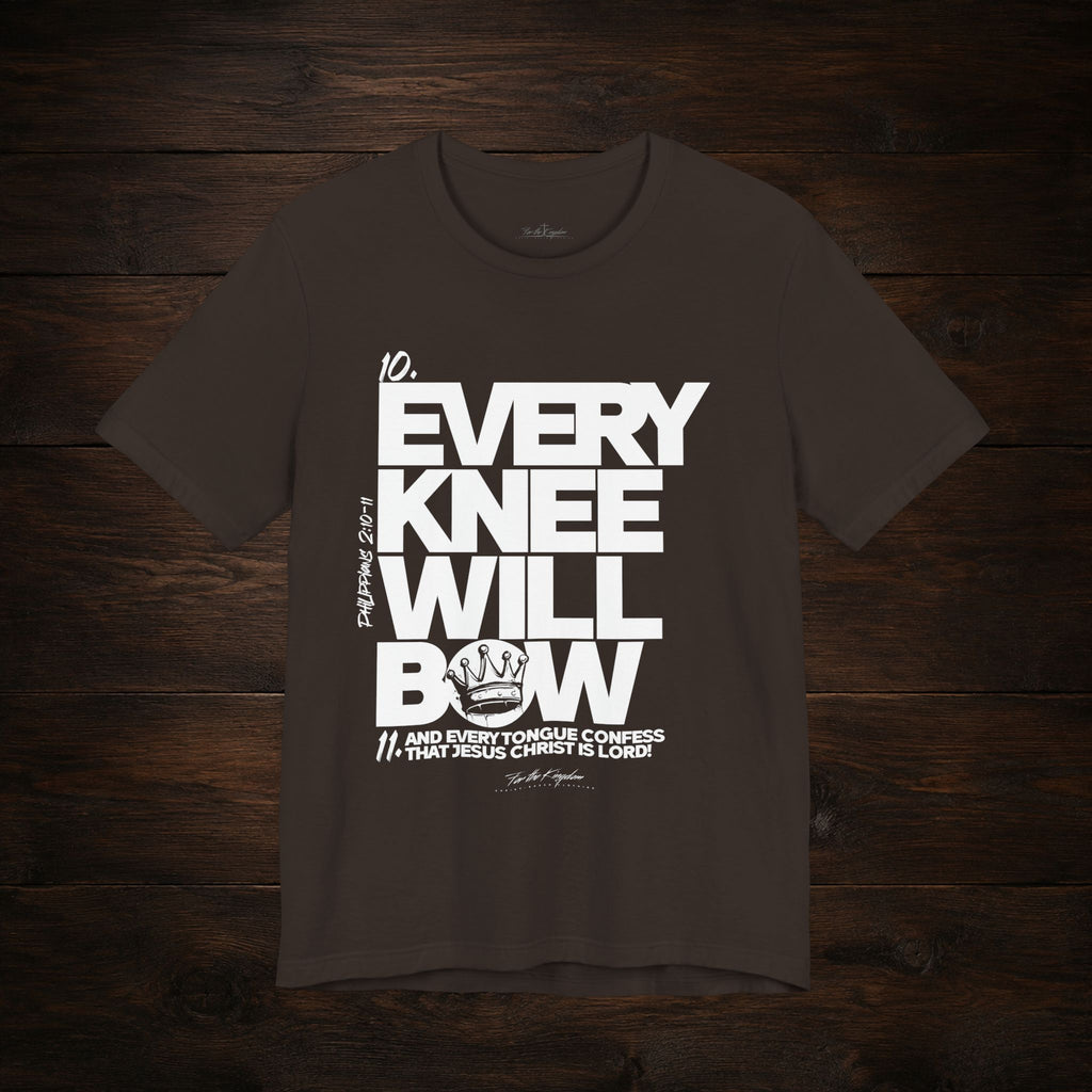 Every Knee Will Bow Light Palette Tee — Christian Faith Graphic T-Shirt