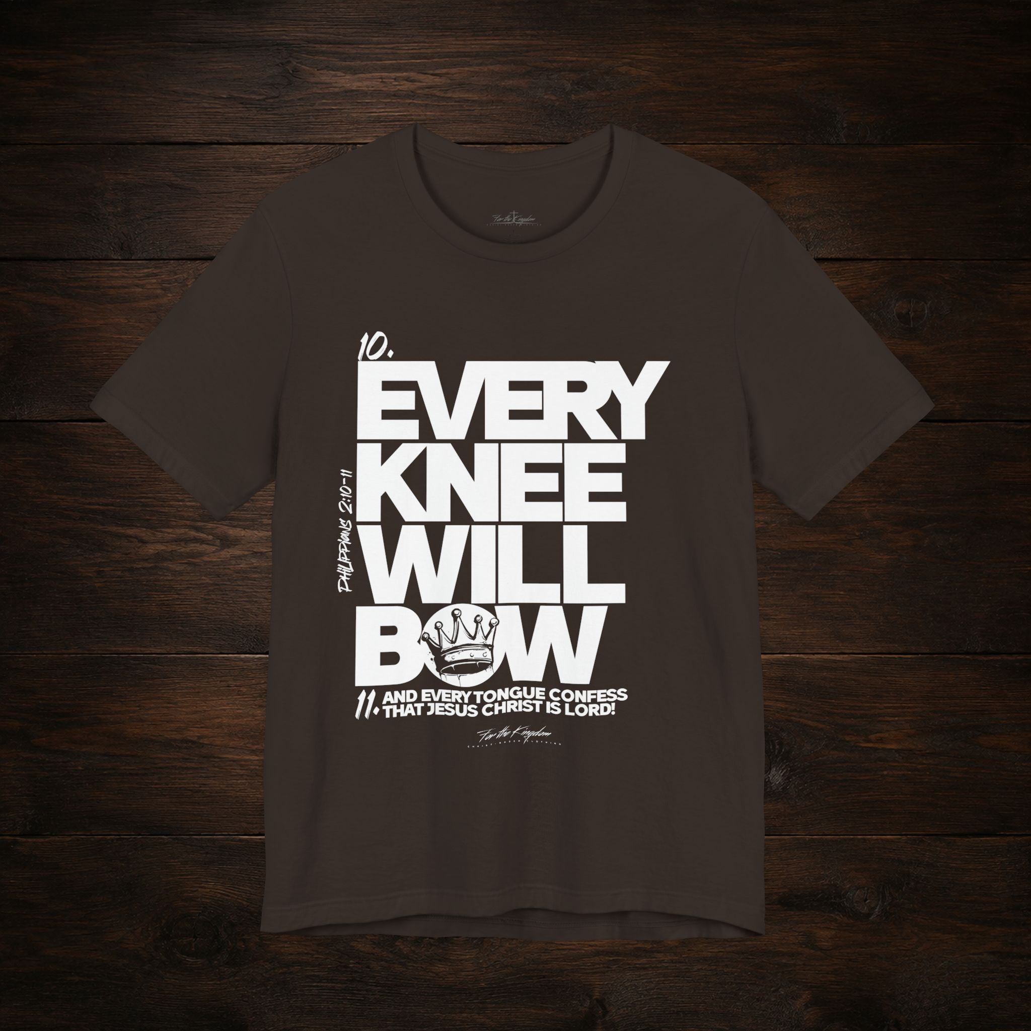 Every Knee Will Bow Light Palette Tee — Christian Faith Graphic T-Shirt