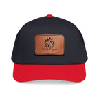 FTK Lion of Judah Leather Patch Baseball Cap — Mid Profile Rustic Outdoor Hat with Rectangle Patch