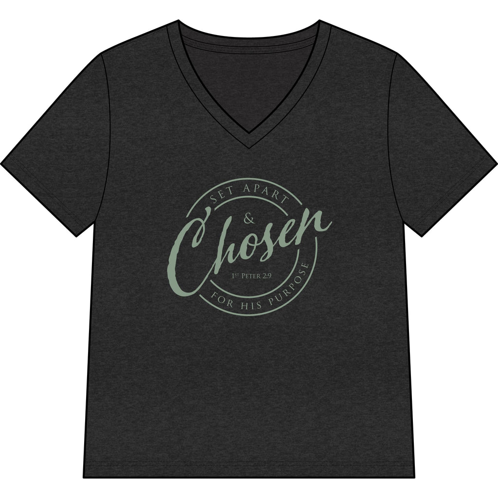 Chosen — SAGE — Christian Women's V-Neck Tee