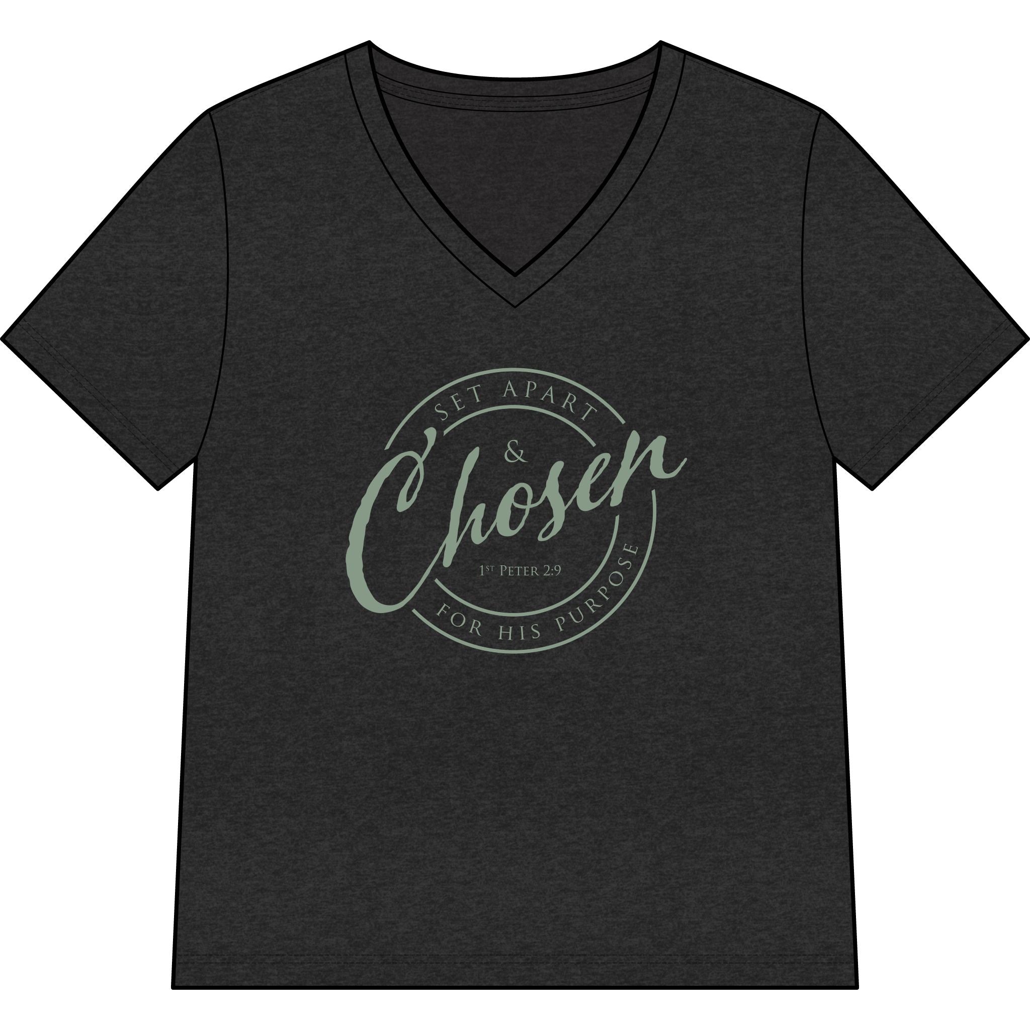 Chosen — SAGE — Christian Women's V-Neck Tee