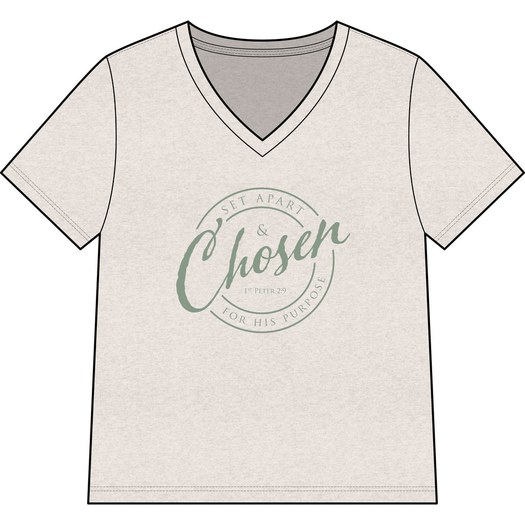 Chosen — SAGE — Christian Women's V-Neck Tee