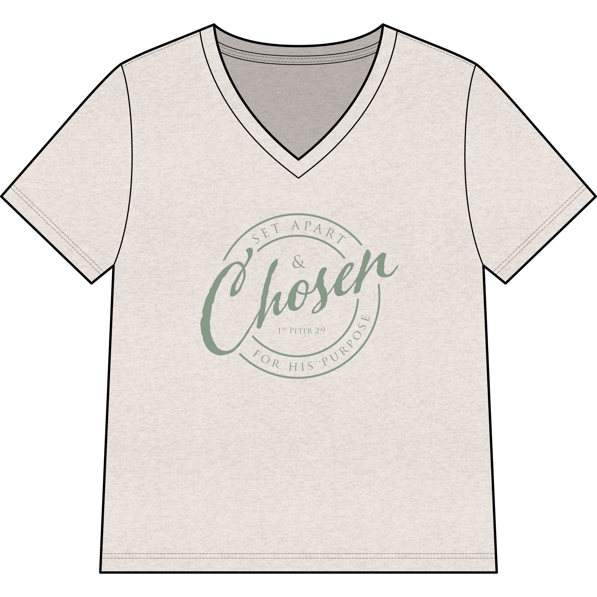 Chosen — SAGE — Christian Women's V-Neck Tee