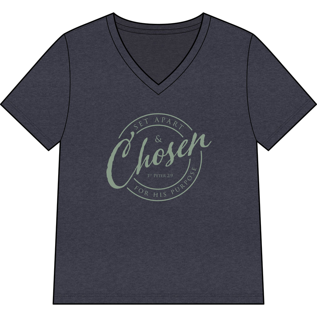 Chosen — SAGE — Christian Women's V-Neck Tee