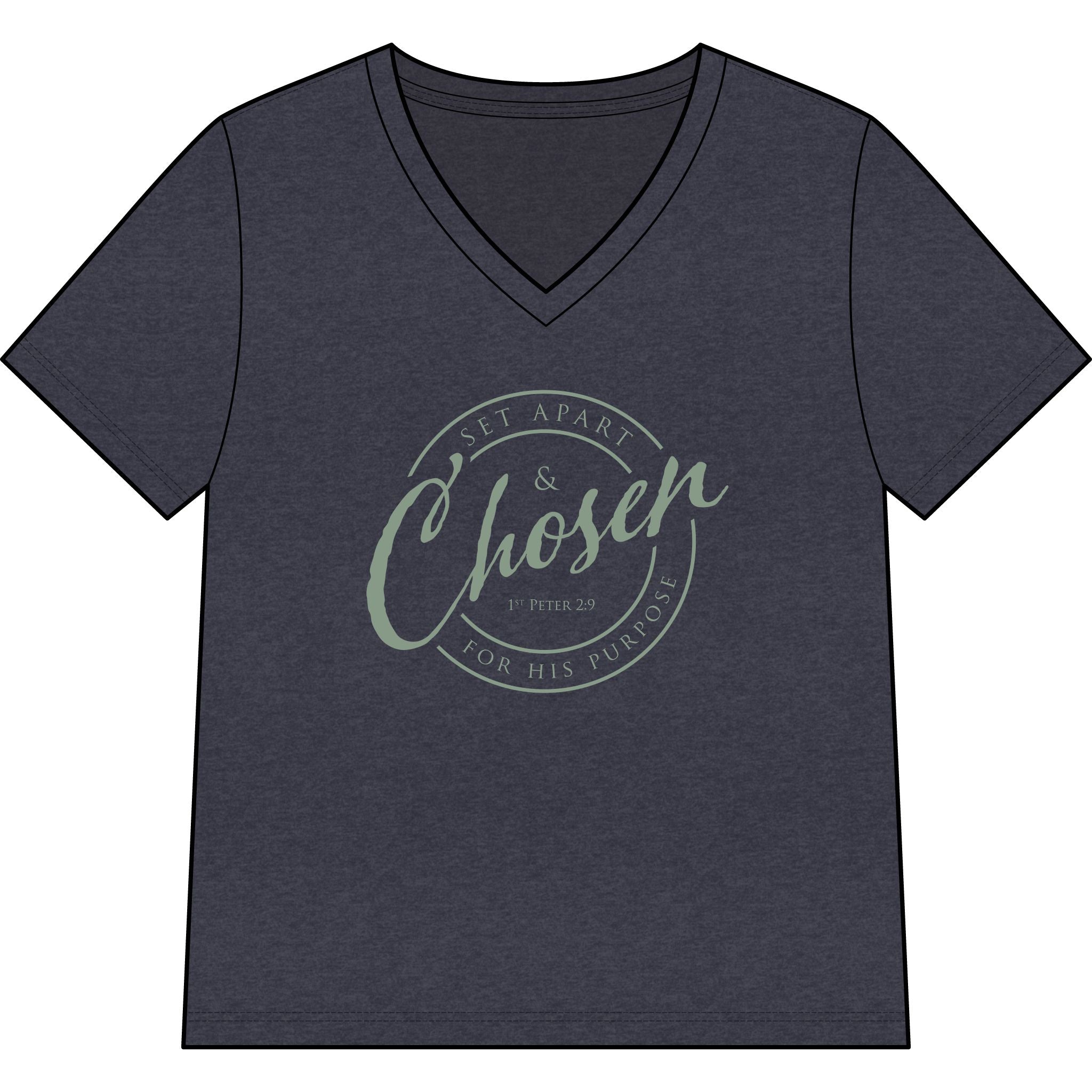 Chosen — SAGE — Christian Women's V-Neck Tee