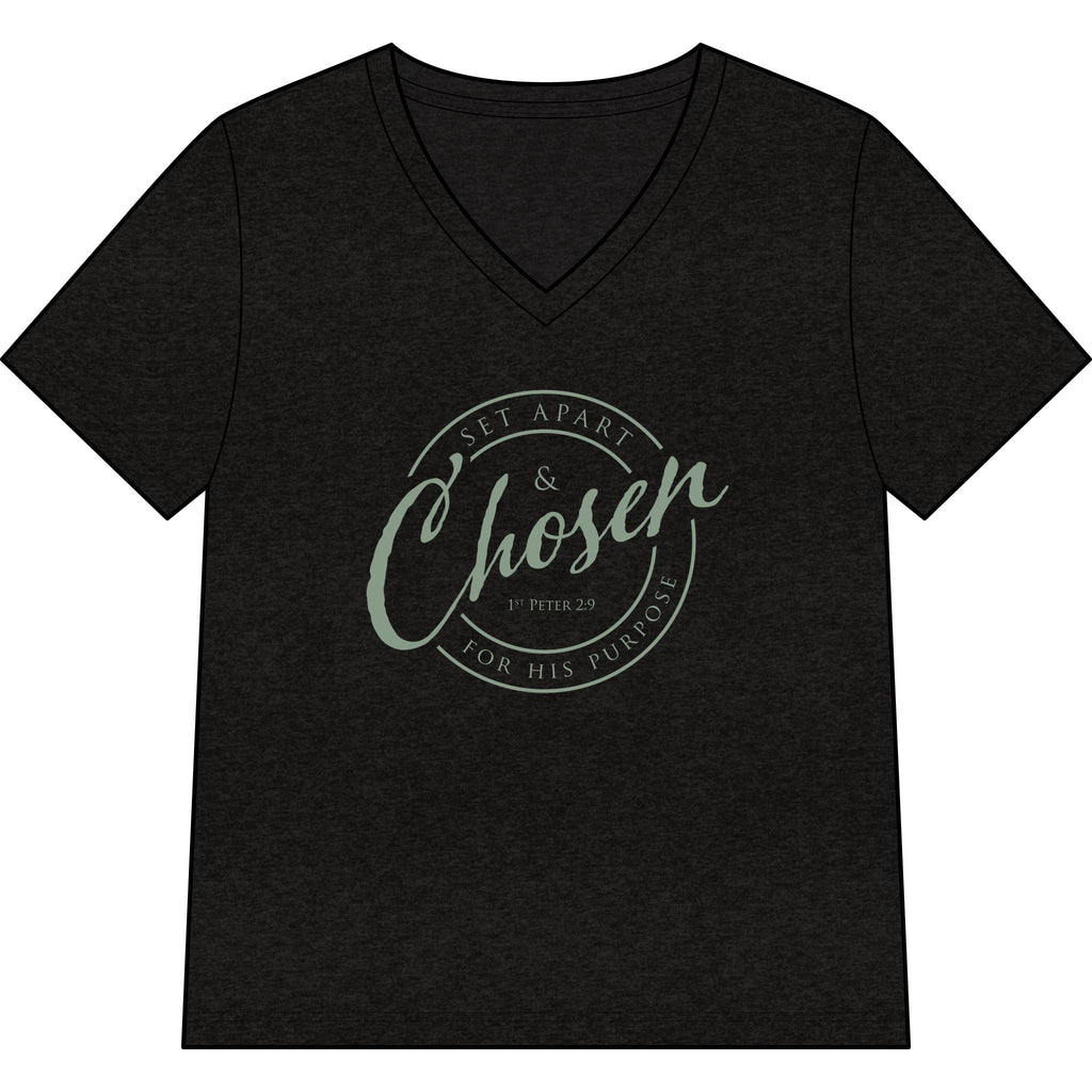 Chosen — SAGE — Christian Women's V-Neck Tee