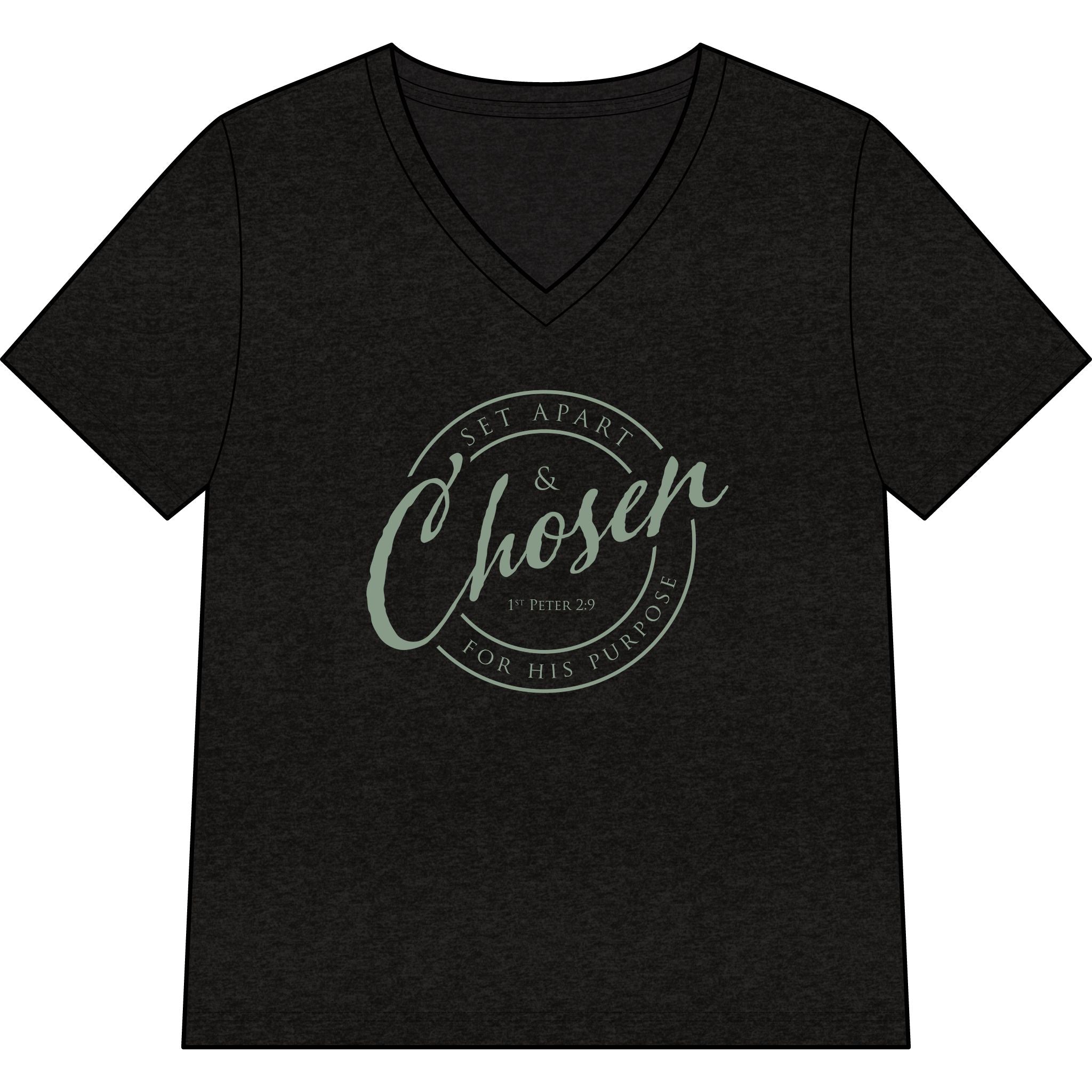 Chosen — SAGE — Christian Women's V-Neck Tee
