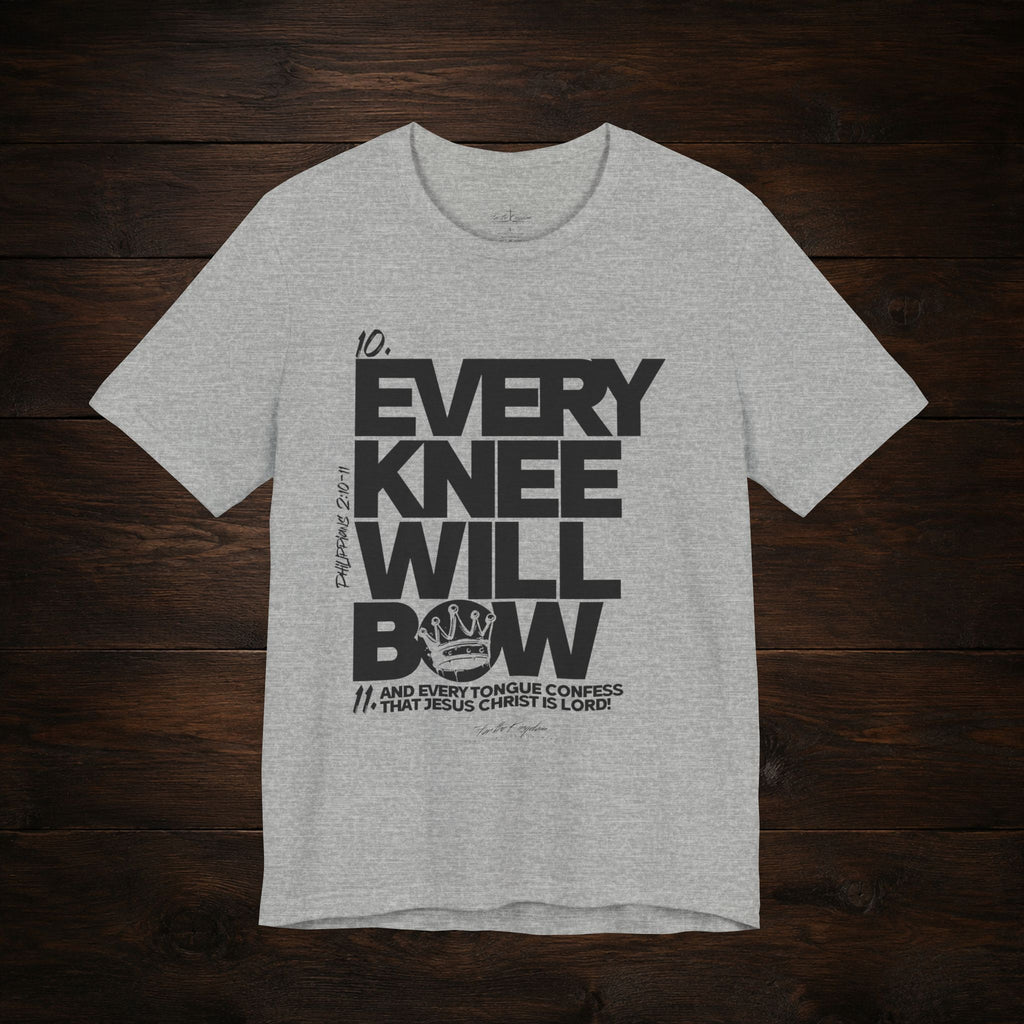 Every Knee Will Bow Dark Palette Tee — Christian Faith Graphic T-Shirt