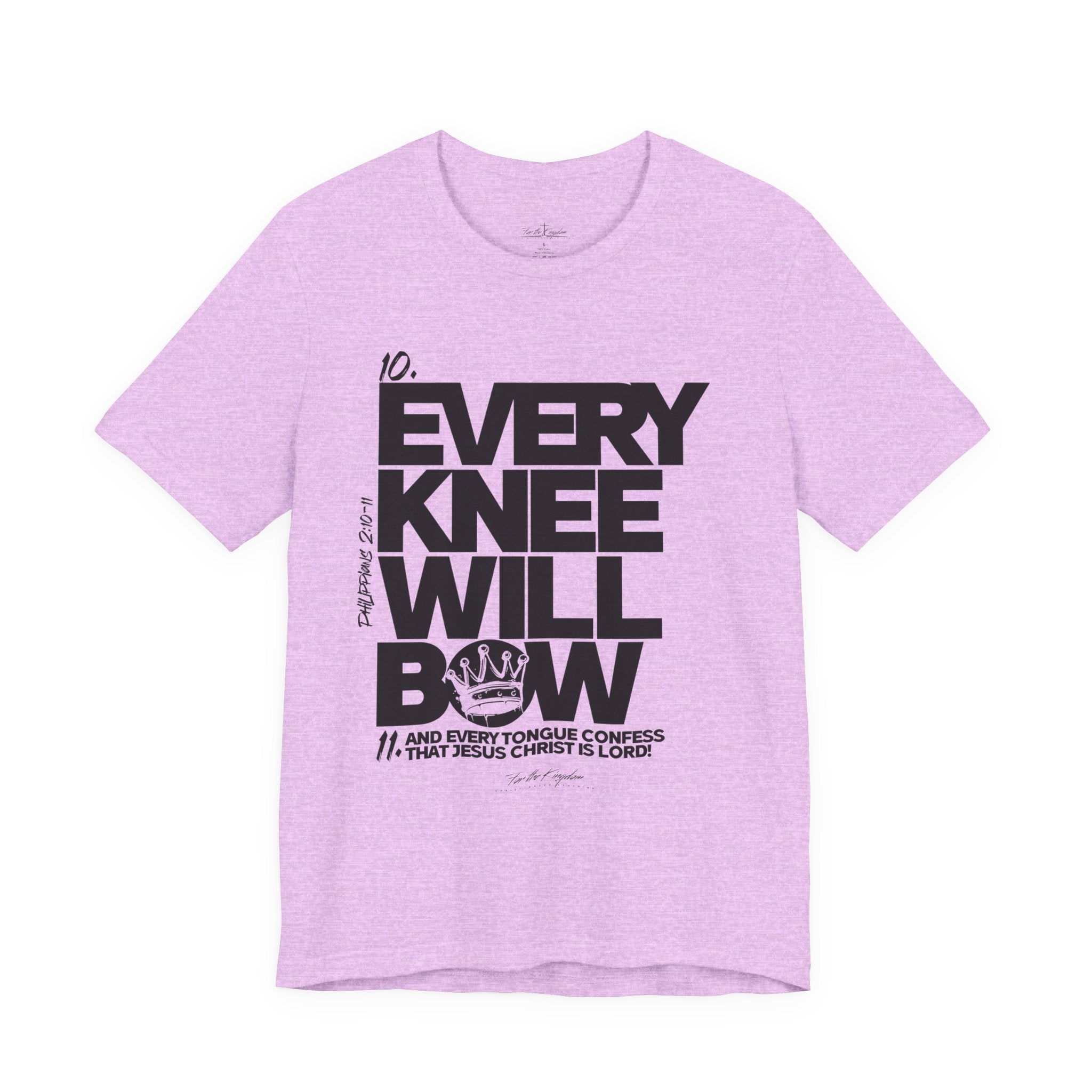 Every Knee Will Bow Dark Palette Tee — Christian Faith Graphic T-Shirt