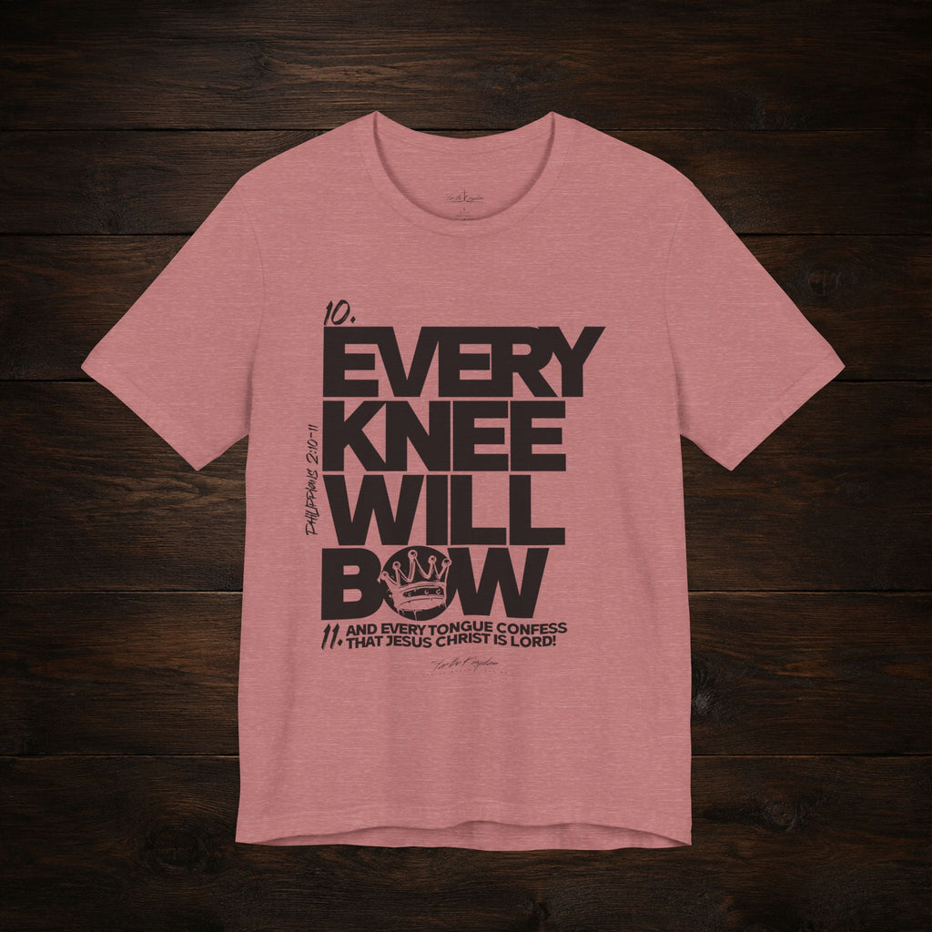 Every Knee Will Bow Dark Palette Tee — Christian Faith Graphic T-Shirt