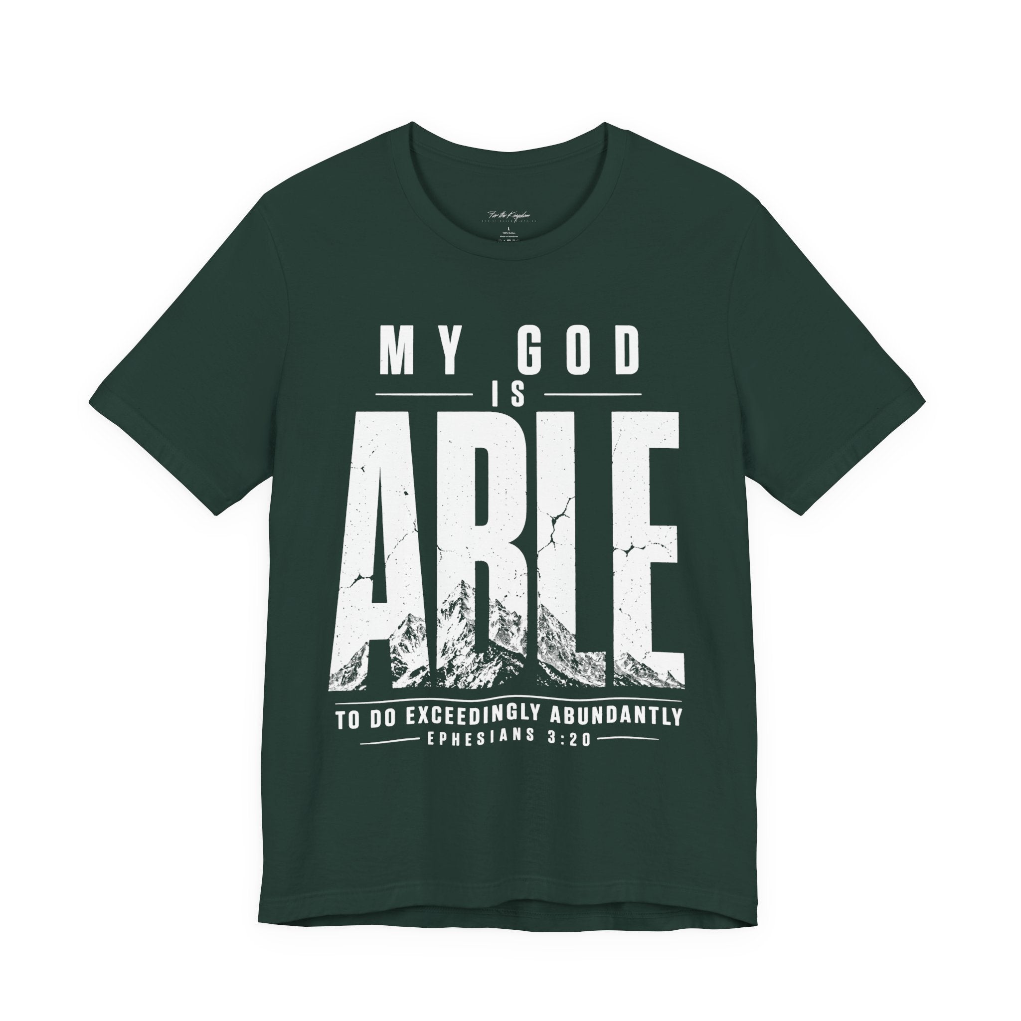 My God Is Able Christian T-Shirt — Ephesians 3:20 Faith Tee